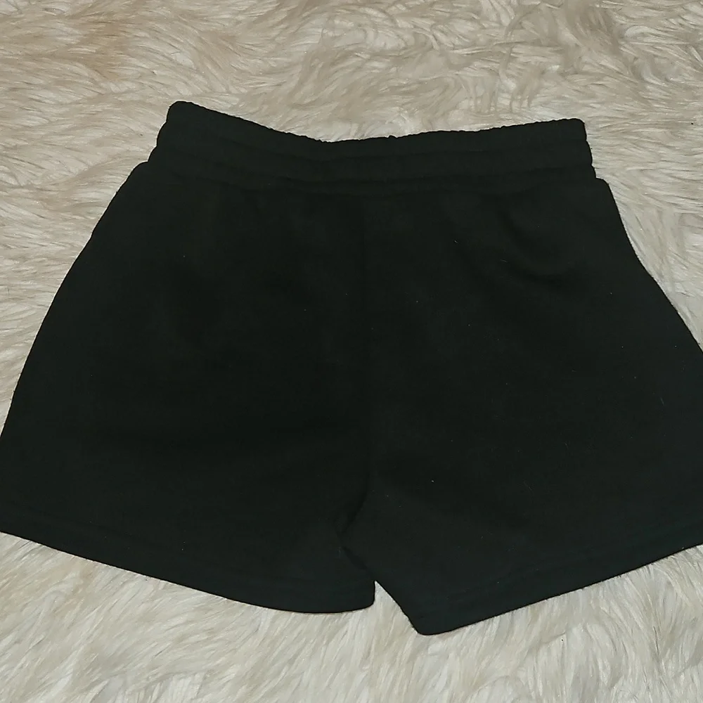Moral Society Black Sweat Shorts – Faux Button Detail, Juniors M